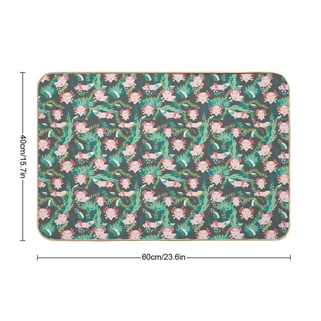 Baby Axolotl Cartoon Style  Long-Lasting Bath Mat