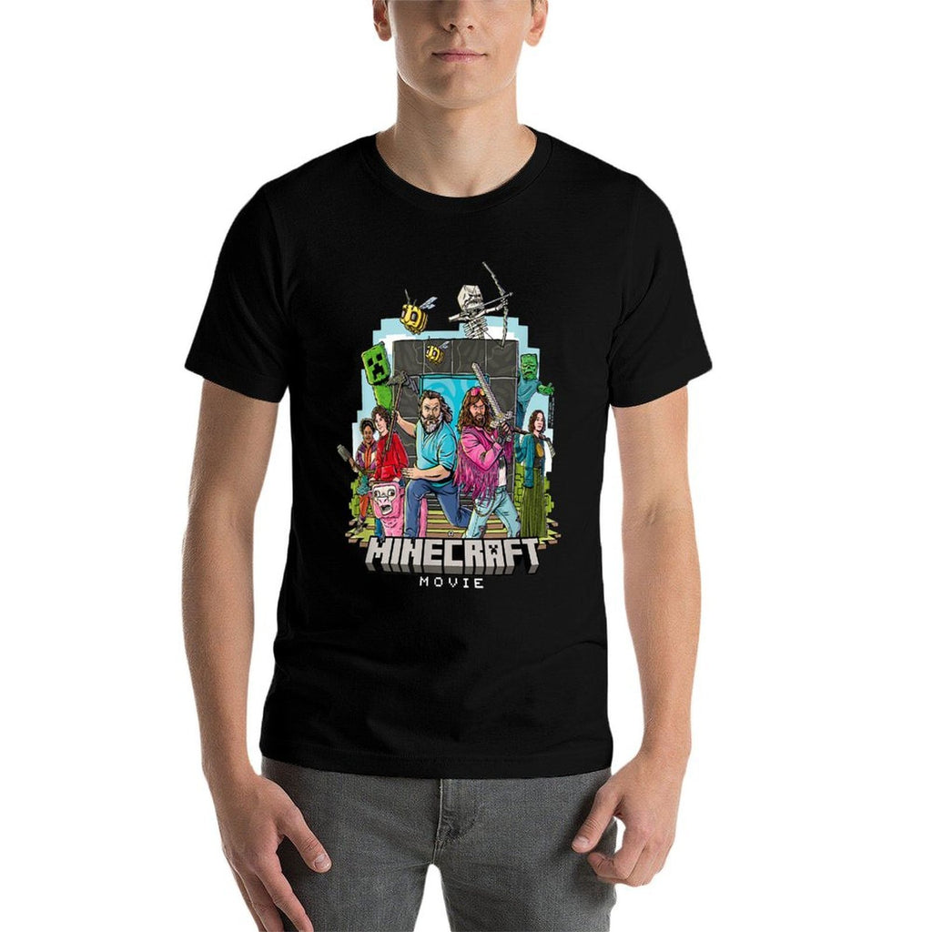 A Minecraft Movie Main Characters Group Shot Cartoon Style  Eco-friendly Material T-Shirt