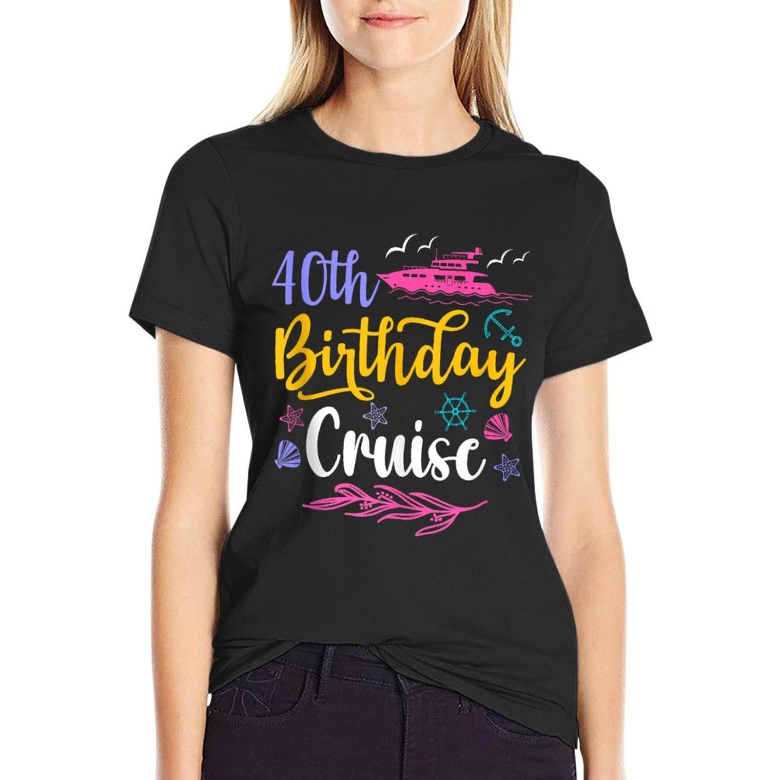 40th Birthday Cruise Funny 40 Years Old Cruise Squad Women  Moisture-wicking T-Shirt