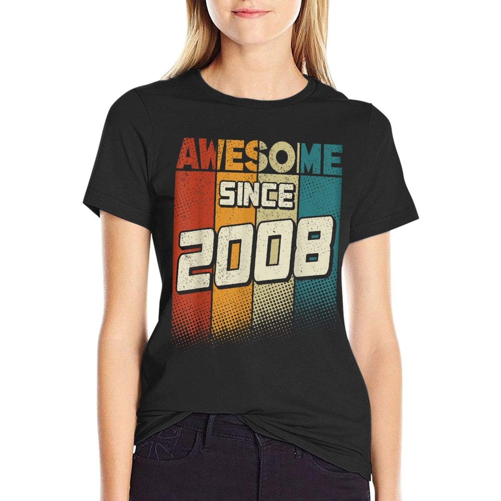 Awesome Since 2008 17 Yo Retro 17th Birthday Boy  Tagless Design T-Shirt