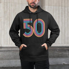 Number 50 Fifty 50th Anniversary Men Women 50th Birthday Breathable Fabric Hoodie
