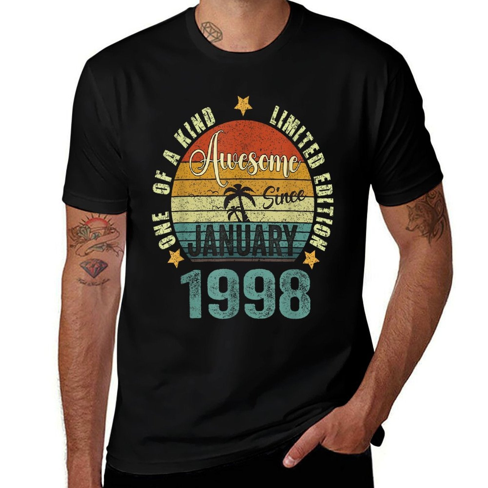 25 Year Old Vintage Awesome Since January 1998 25th Birthday  Quick-drying T-Shirt