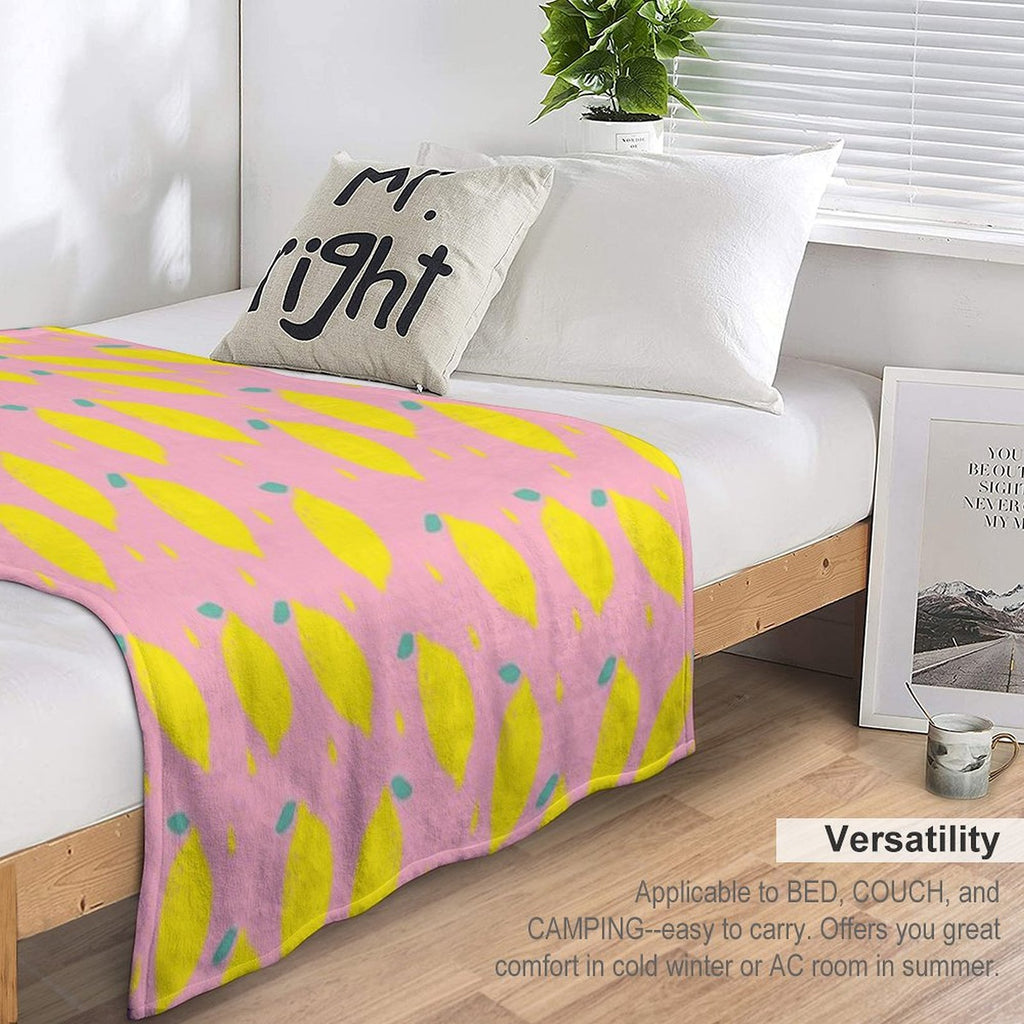 Sweet Lemon Pattern Lightweight Throw Blanket