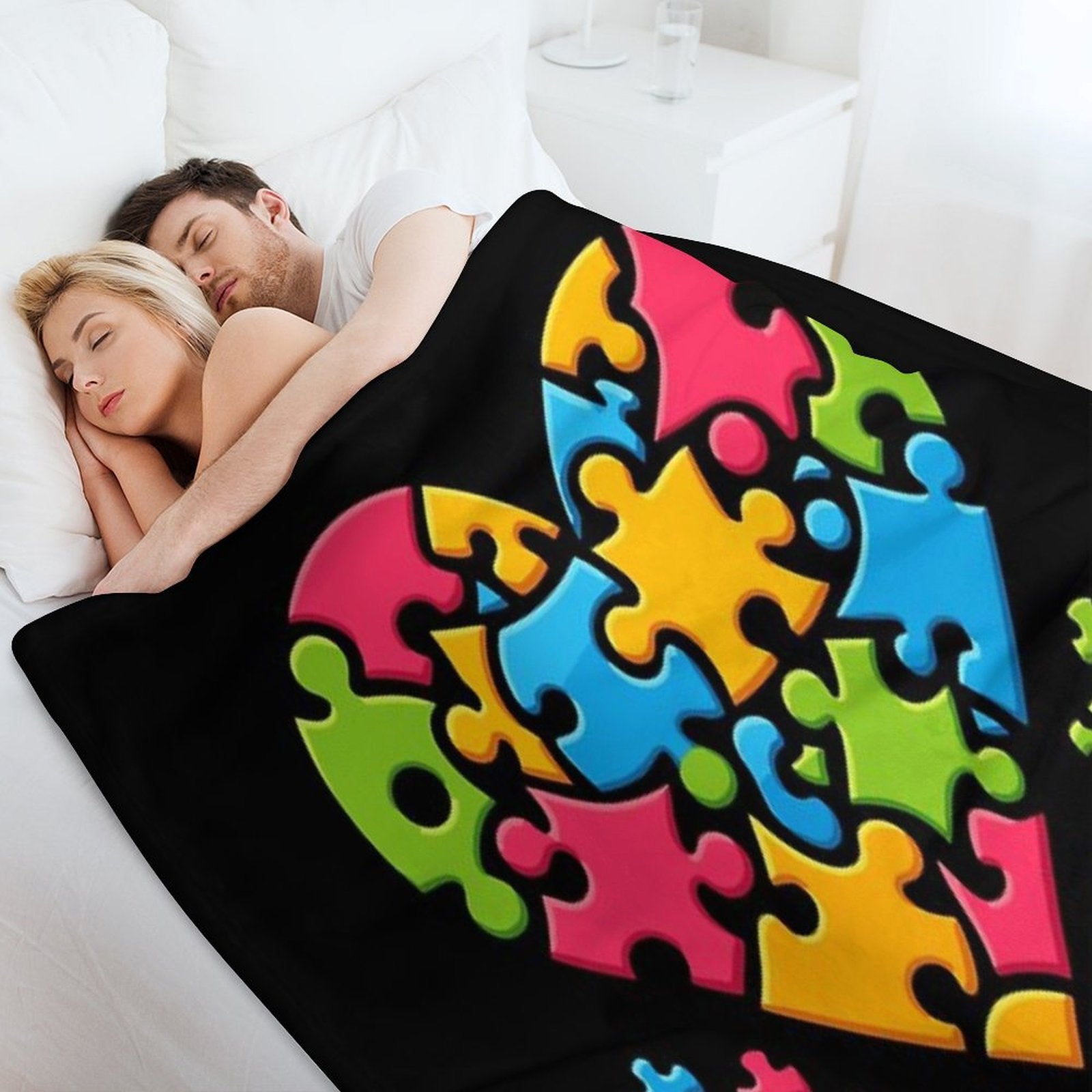 Autism Awareness Month ASD Neurodiversity Shrink-resistant Throw Blanket