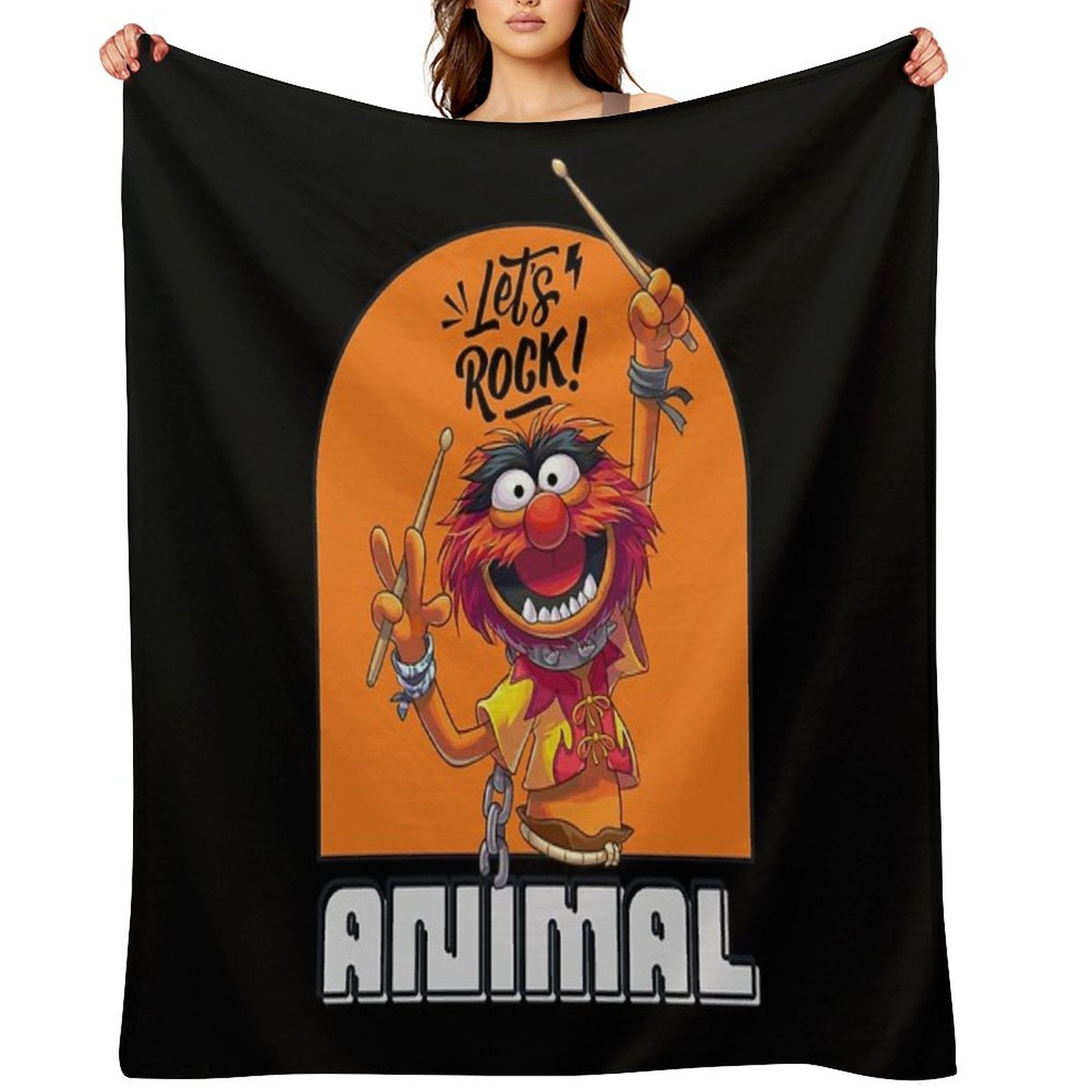 Muppets - Animal (Let's Rock!) Sustainable Throw Blanket