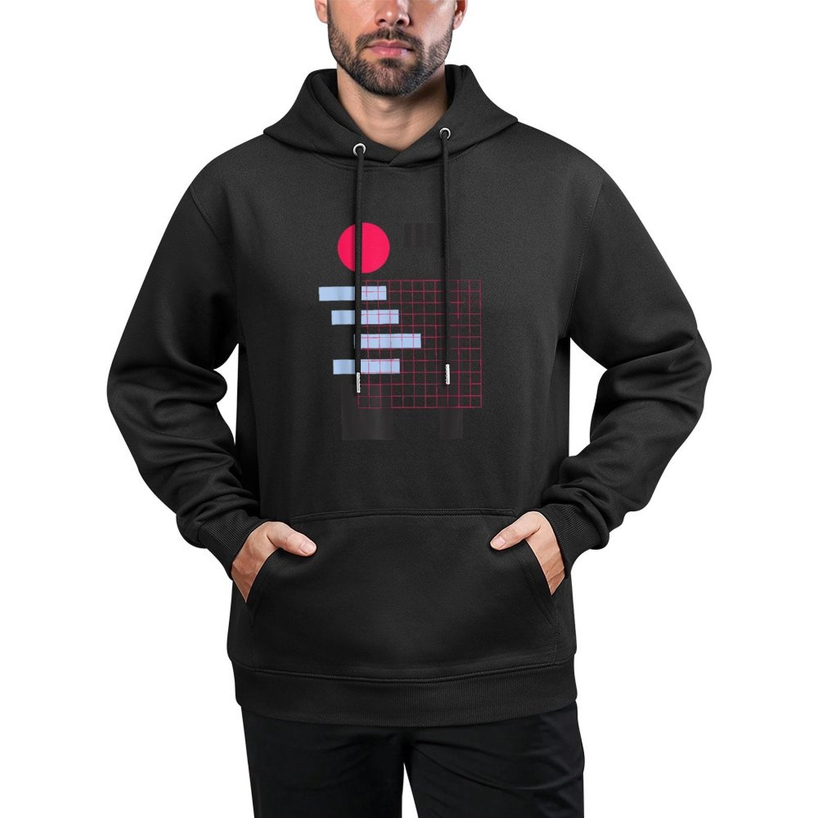 Minimalist Abstract Geometric Graphic Layering Staple Hoodie