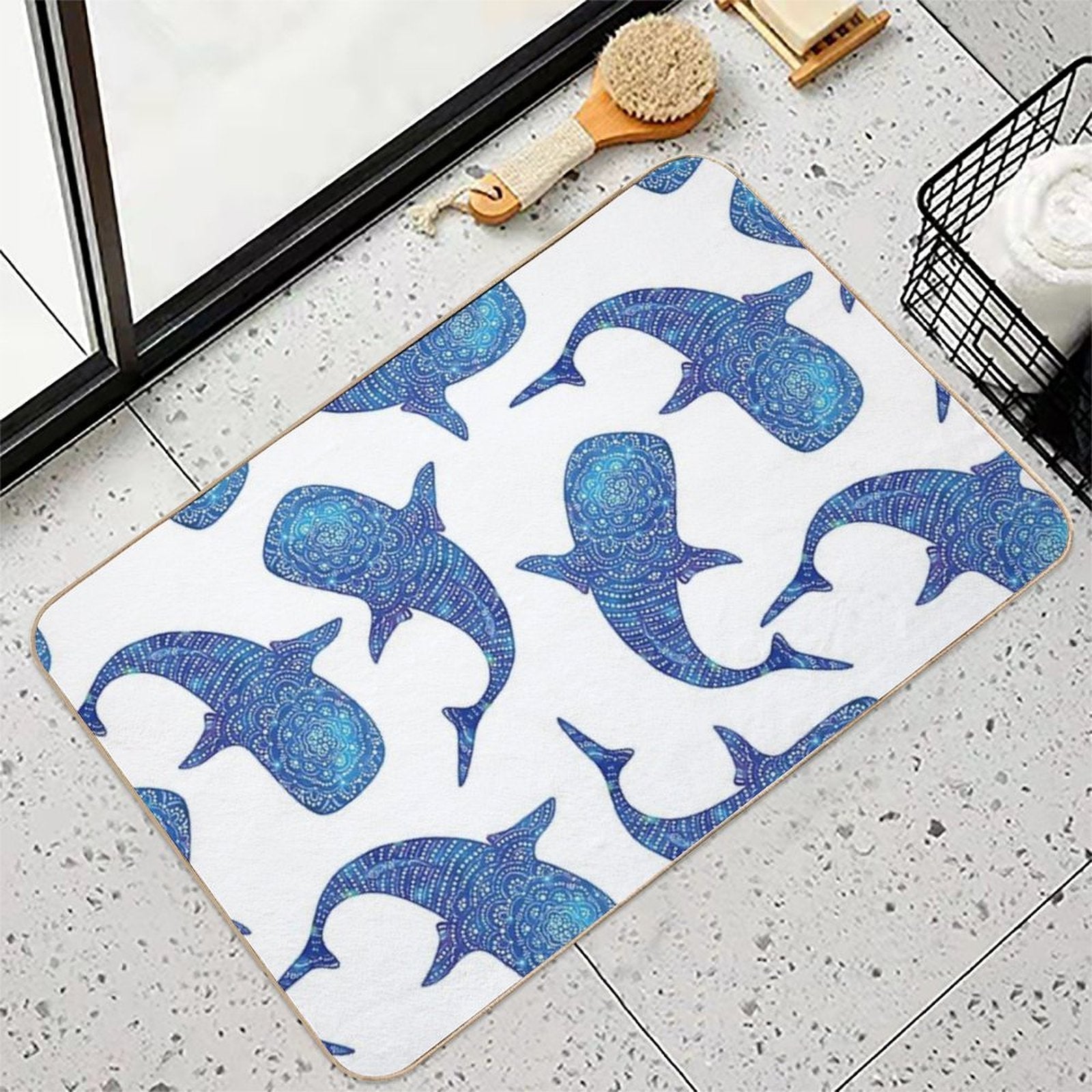 Marokintana - Whale Shark I  Stain-Proof Bath Mat