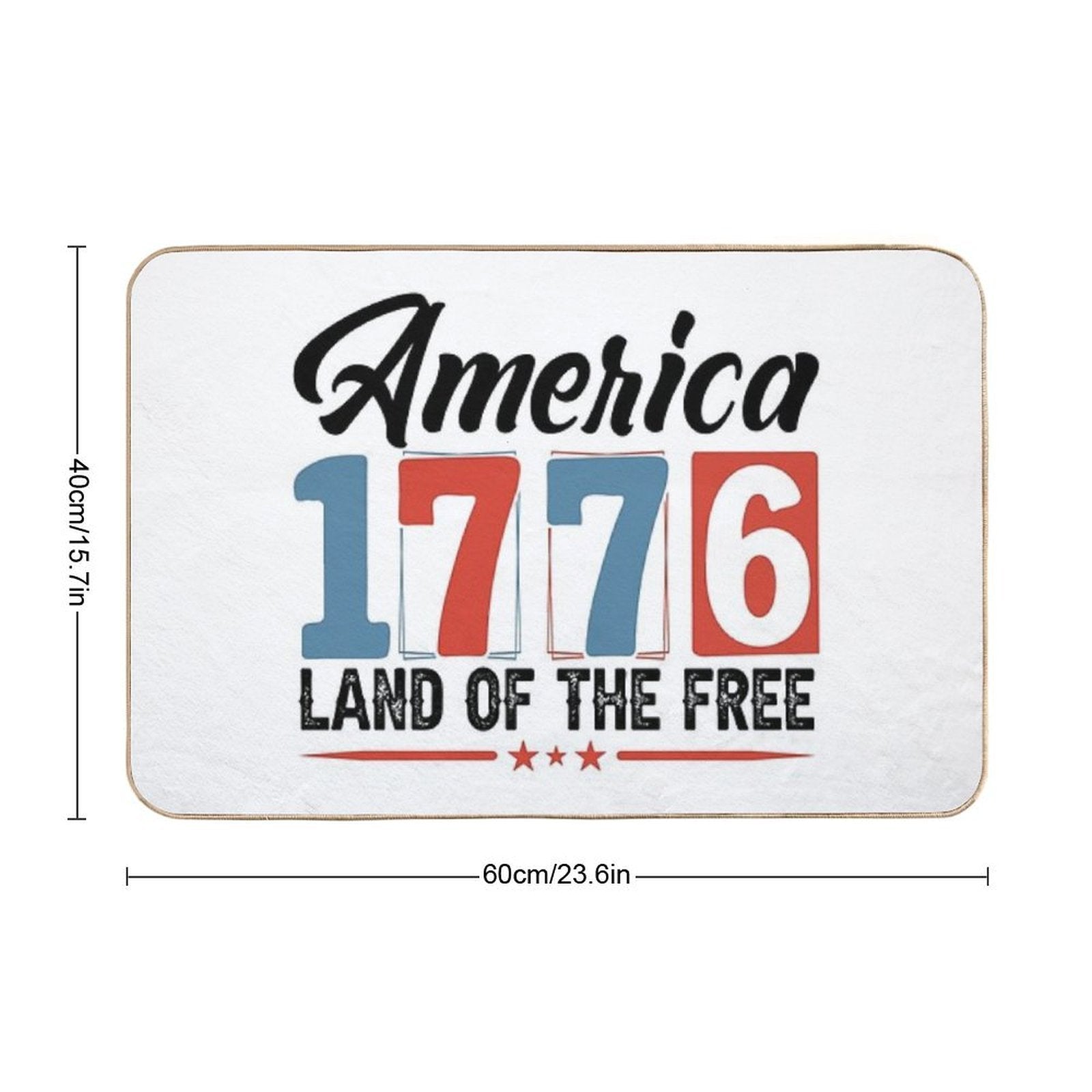 1776 American Independence Vintage Numbers Shirt  Absorbent Bath Mat