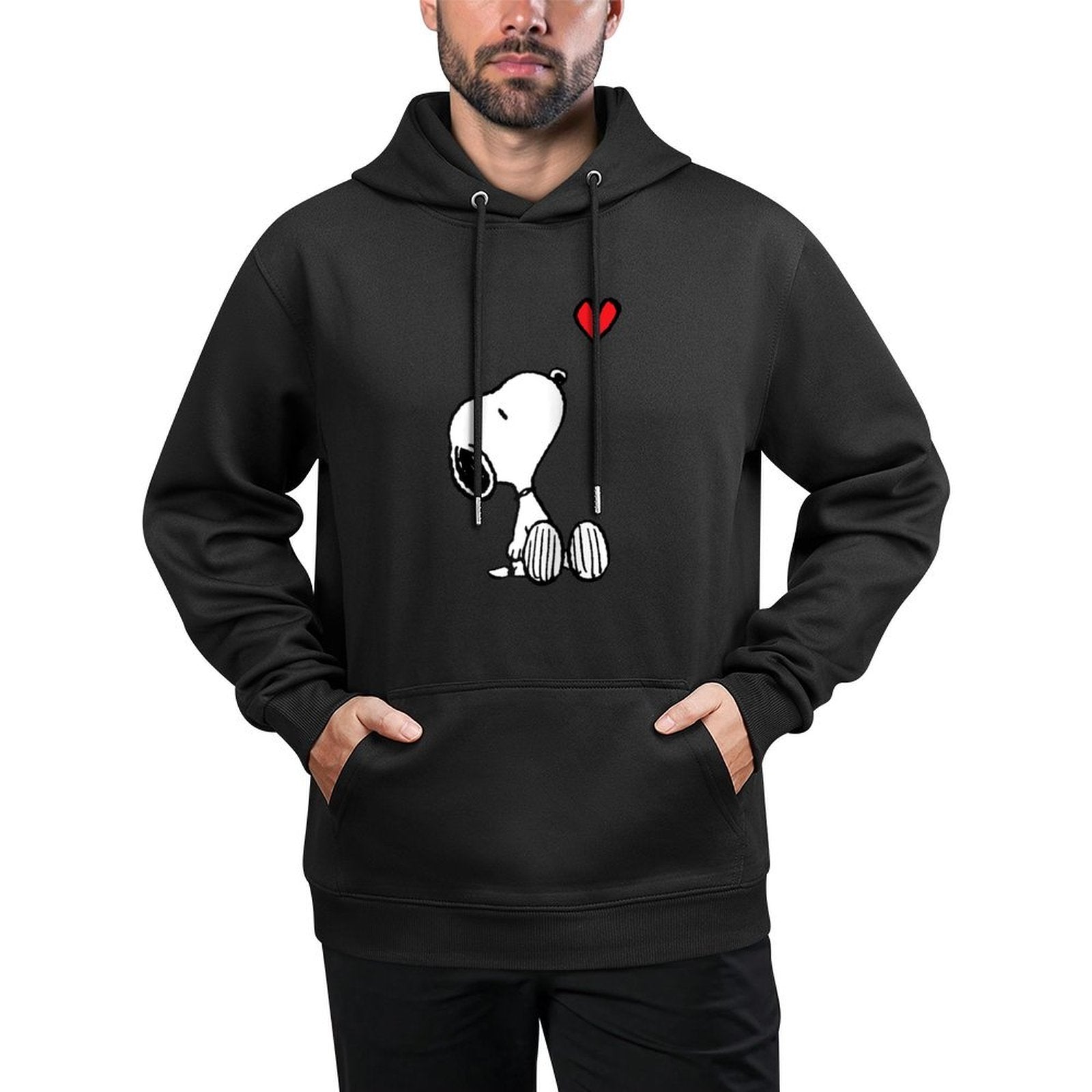 Peanuts Heart Sitting Snoopy Raglan Baseball All-Day Comfort Hoodie