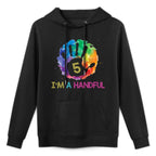 Kids I&#39;m A Handful Five Year Old Gift Cute 5th Birthday Shrink-Resistant Hoodie