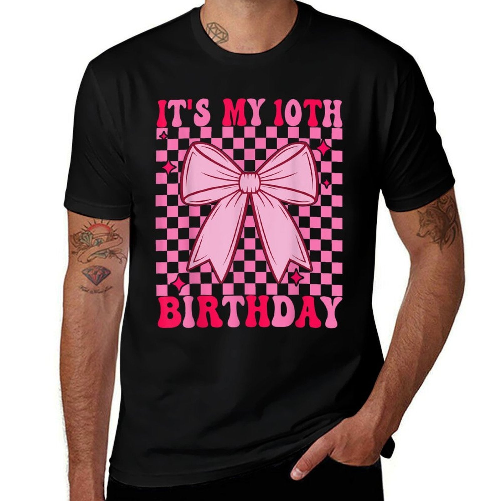 10th Coquette Themed Birthday Ten Year Old Girl Bow  Stretchy T-Shirt