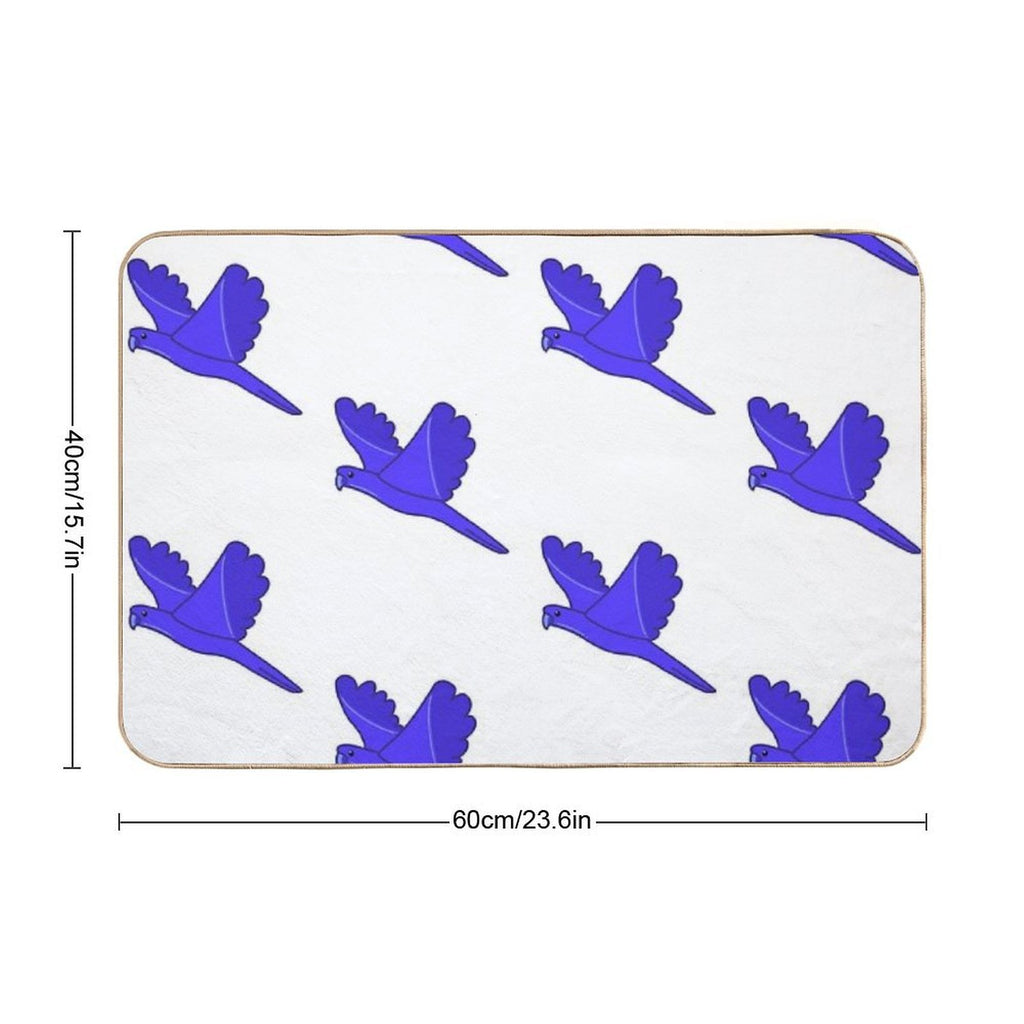 Blueberry As A Macaw Flying  Long-Lasting Bath Mat