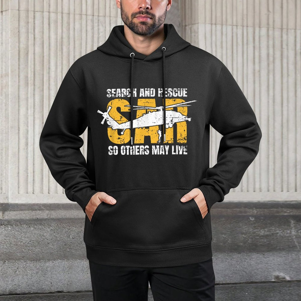 Search And Rescue Helicopter SAR Vintage Distressed Design Layering Staple Hoodie