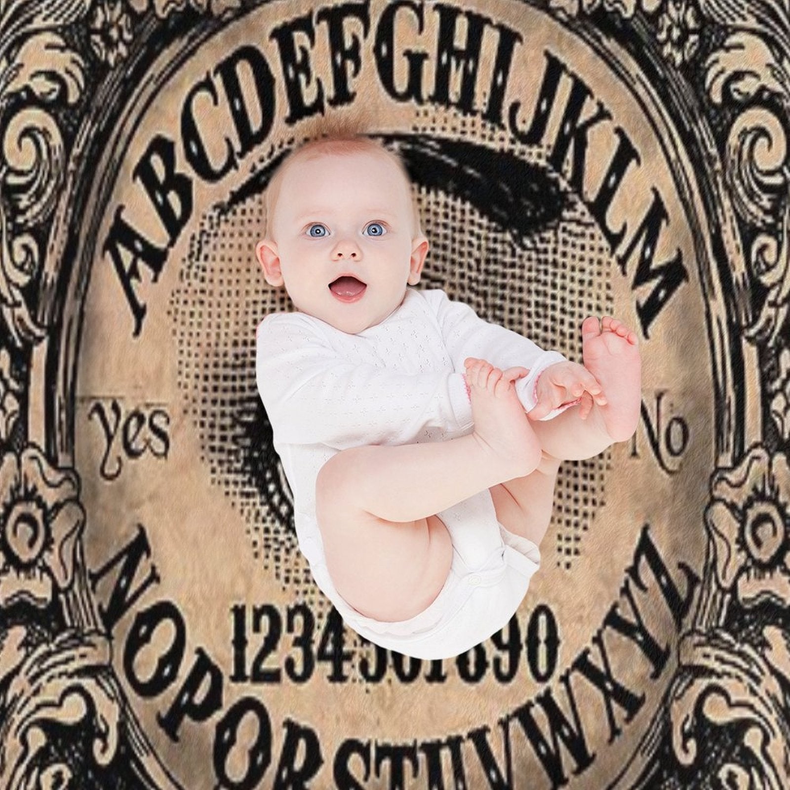 Witch Board with Mystic Eye Travel-friendly Throw Blanket