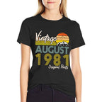 40Thbirthdaygifts Vintage Since August 1980 40Th Birthday  High-quality Stitching T-Shirt