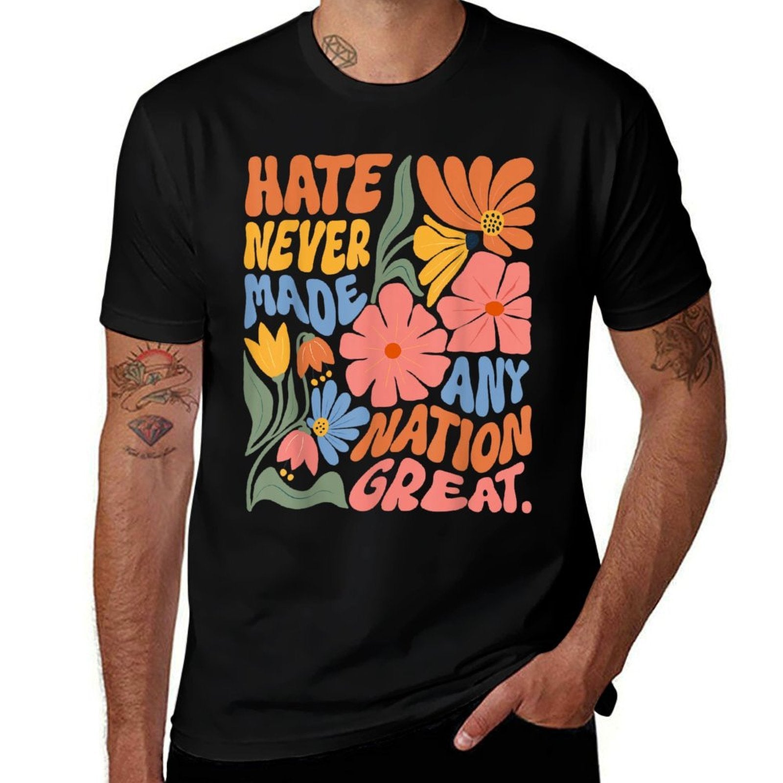Anti Trump Floral Democrat President Liberal  Stretchy T-Shirt