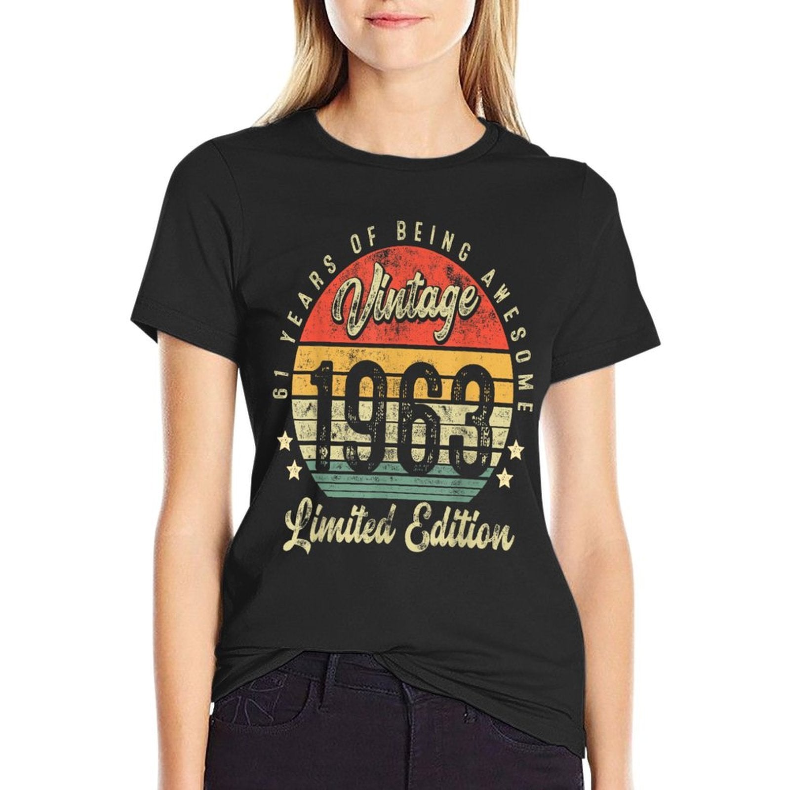 61 Year Old Gifts Vintage 1963 Limited Edition 61st Birthday  Fade-proof Color T-Shirt