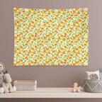 Orange Citrus Floral Pattern – Seamless Summer Fruit Botanical Illustration Tapestry