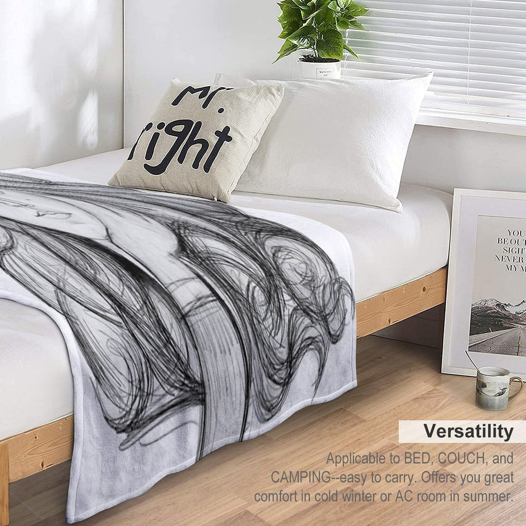 FRANCOISE 1946  Vintage Abstract Charcoal Print All-season Throw Blanket
