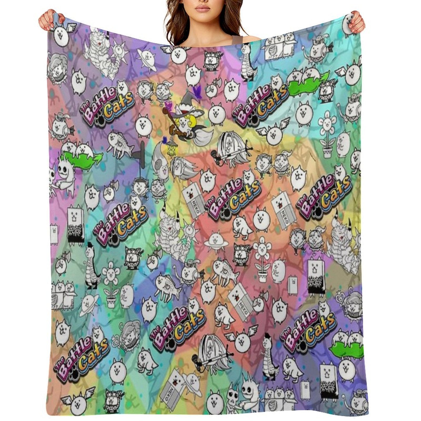 Battle Cats Travel-friendly Throw Blanket
