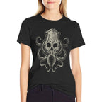Creepy Octopus Skull Sea Monster Kraken Scuba Diver Goth  Cotton T-Shirt