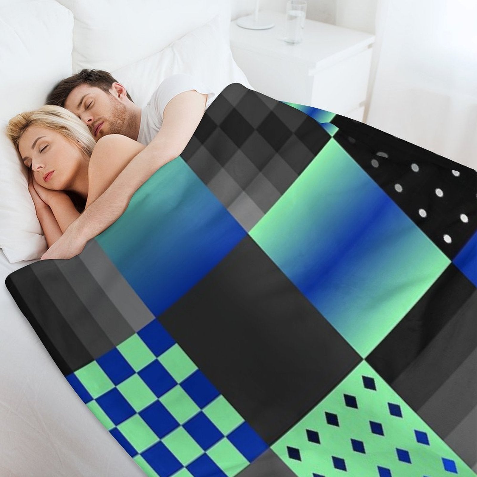 Funny Patchwork Pattern 7 Plush Throw Blanket