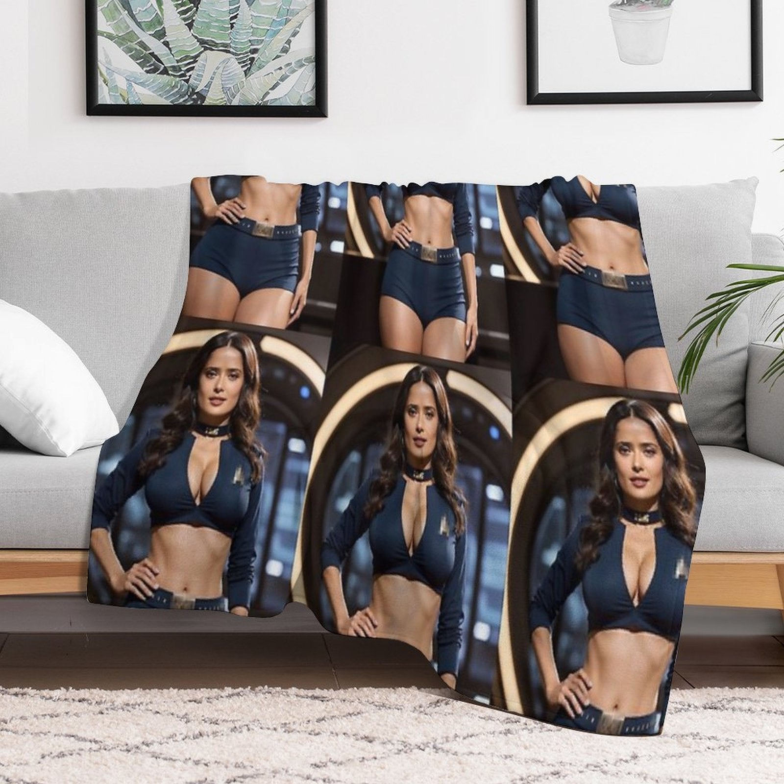 Salma Hayek Art Durable Throw Blanket