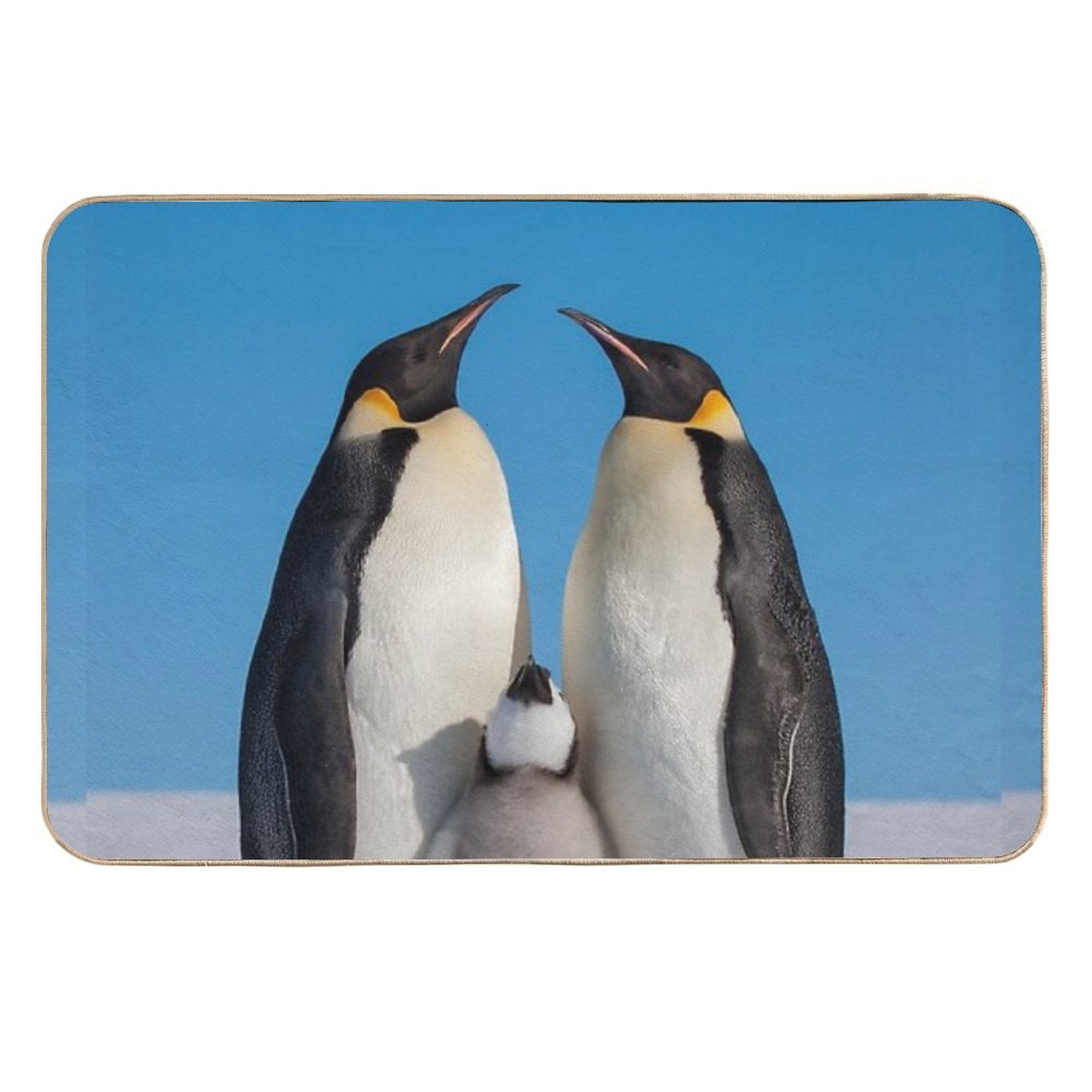 Emperor Penguins And Chick - Snow Hill Island  Pet-Safe Bath Mat