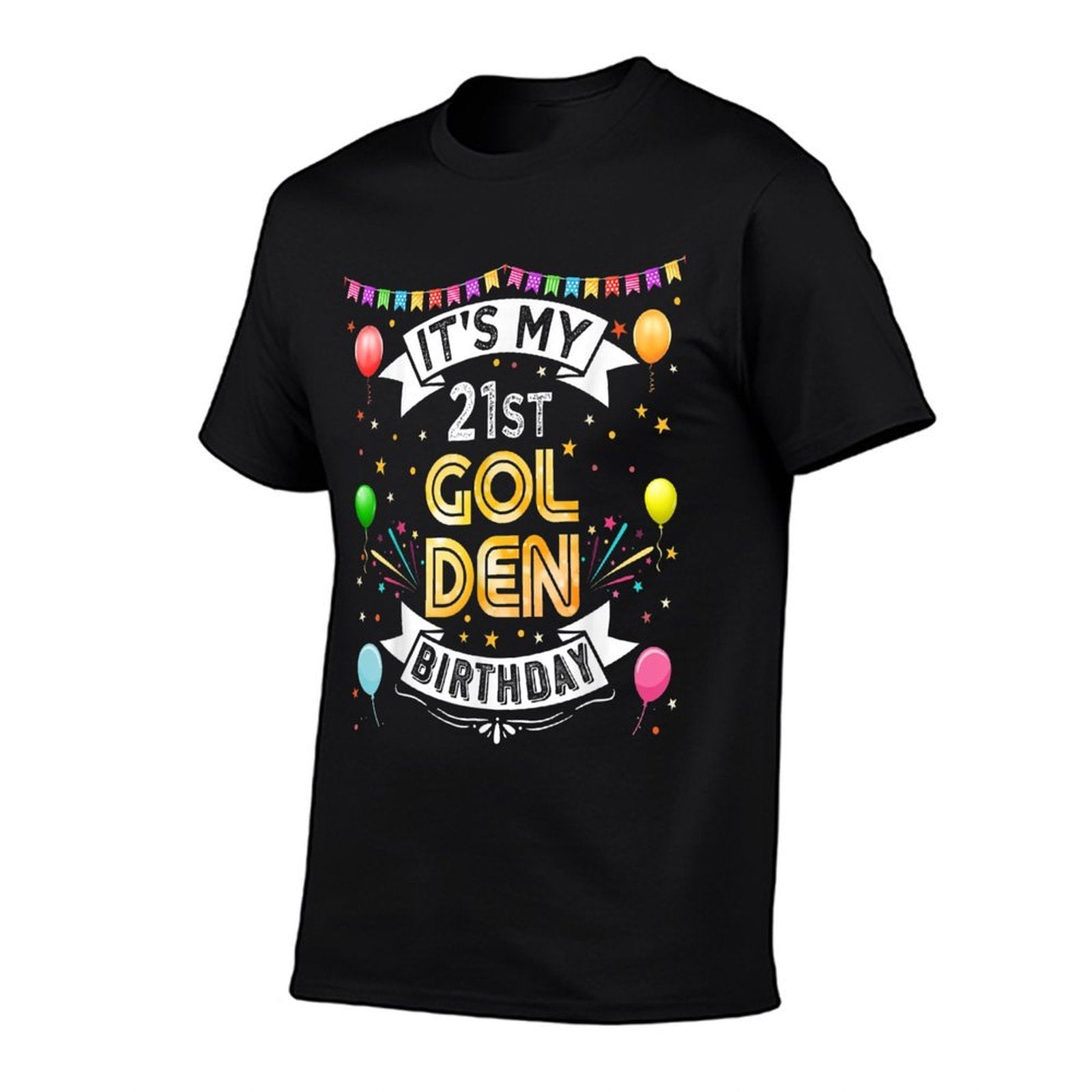 21st Birthday Party It's My 21st Golden Birthday Woman Man  Rolled Sleeves T-Shirt