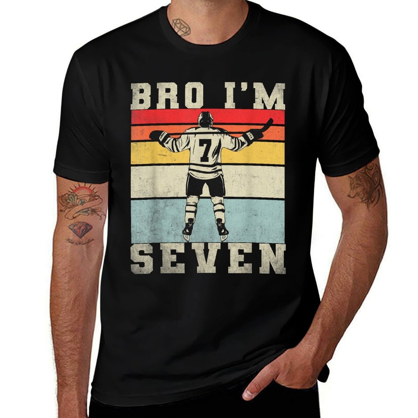 7th Birthday Ice Hockey Boy 7 Year Old Hockey Player  Soft T-Shirt