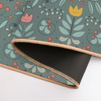 Swedish Folk Cats  Eco-Friendly Bath Mat