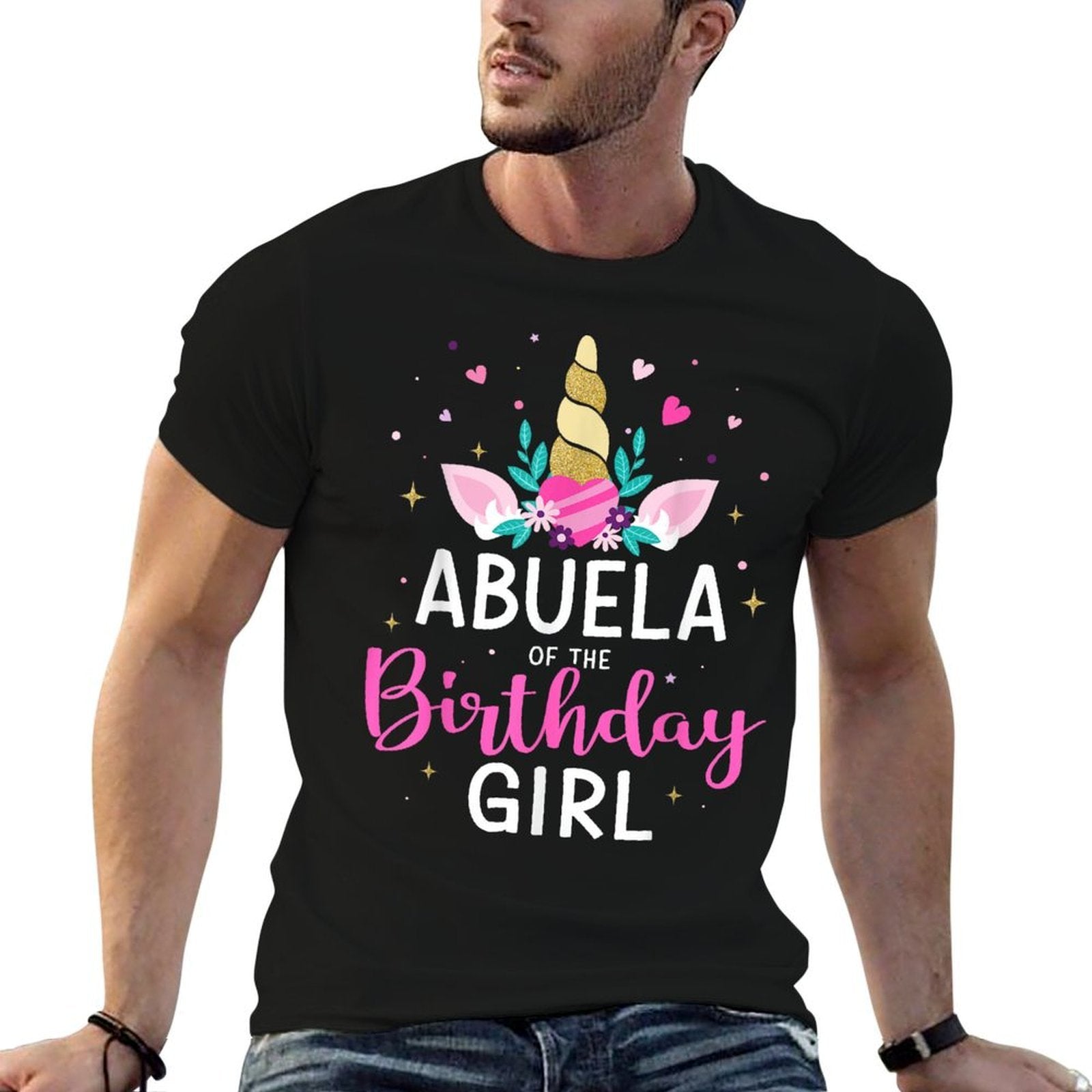 Abuela of The Birthday Girl Matching Family Unicorn Party  Graphic-printed T-Shirt