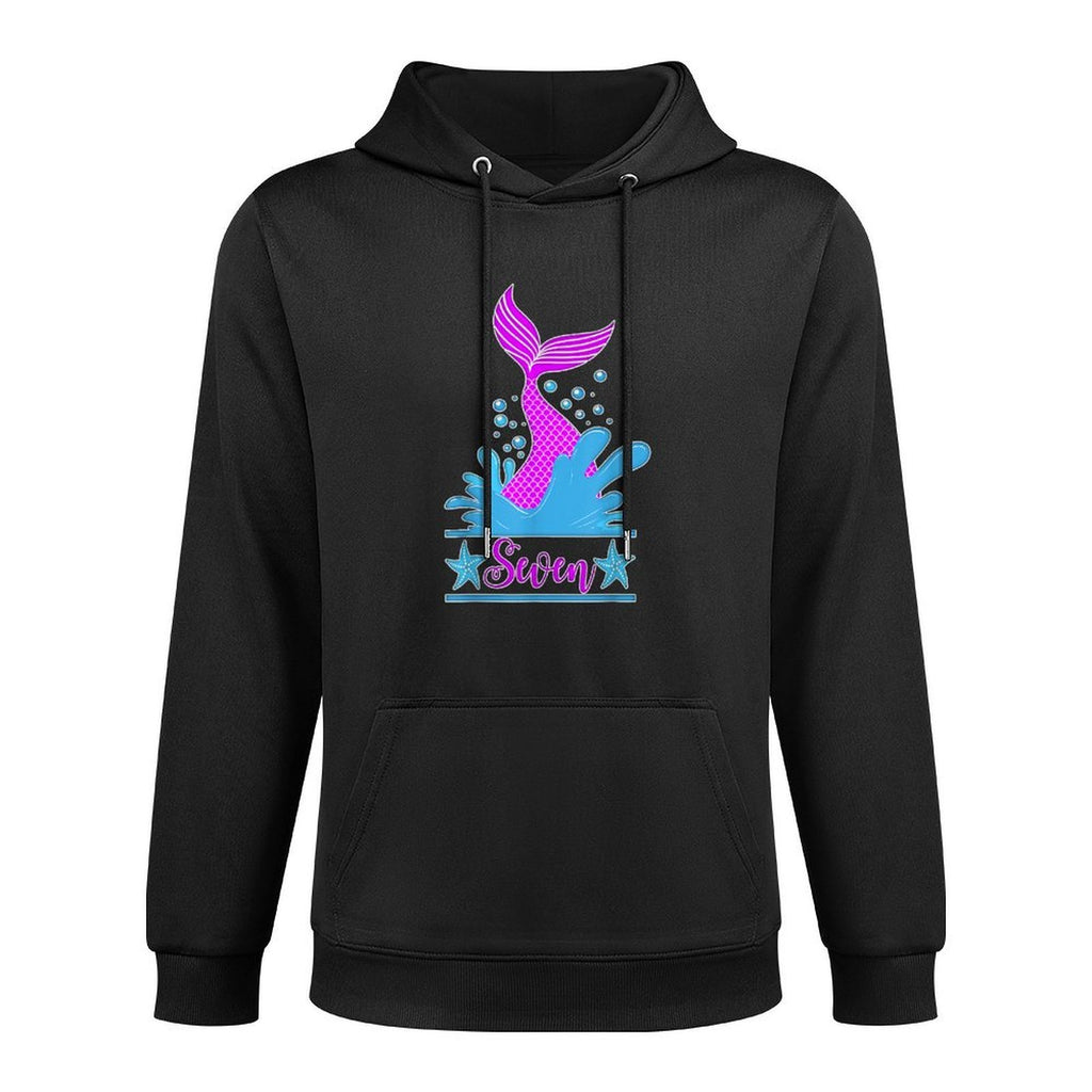 Seven Year Old Mermaid Birthday Girl, 7 Year Old Gift Cotton-Polyester Blend Hoodie