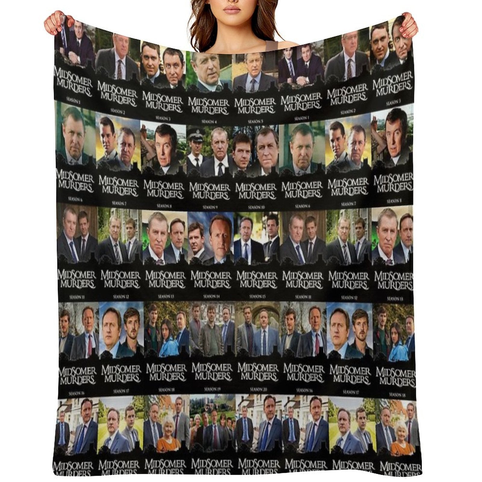 22 Seasons in Midsomer - Pattern Travel-friendly Throw Blanket