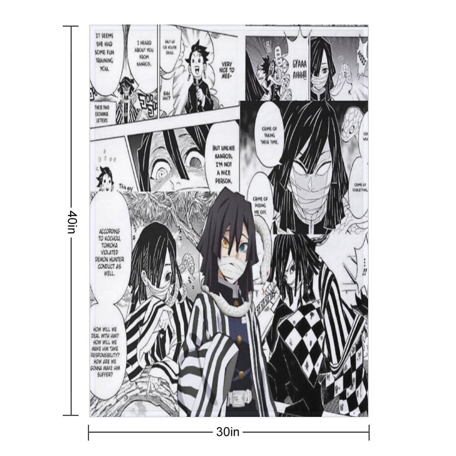 Iguro Obanai Machine-washable Throw Blanket