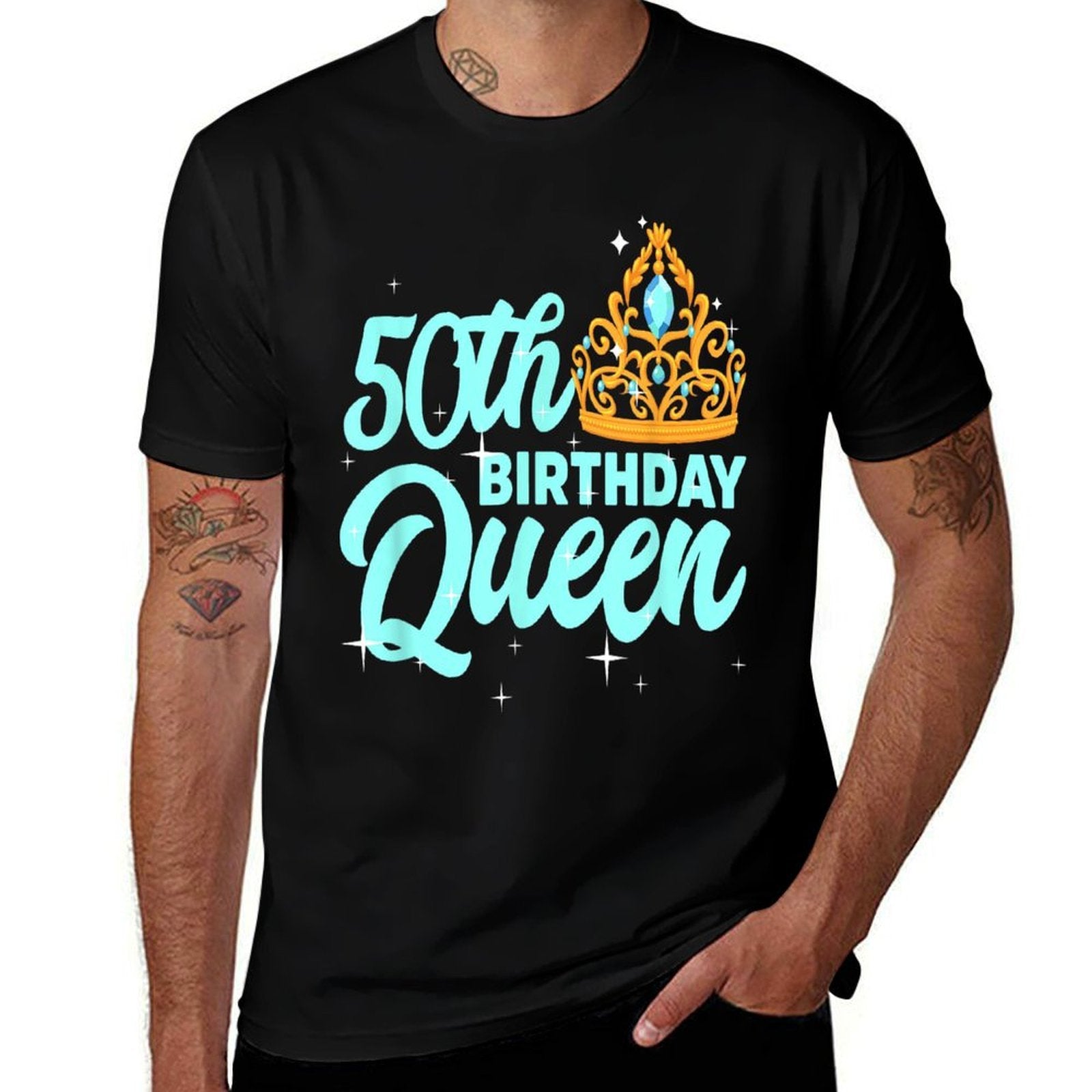 50th Birthday Queen T Celebration Party Fifty  Relaxed-fit T-Shirt