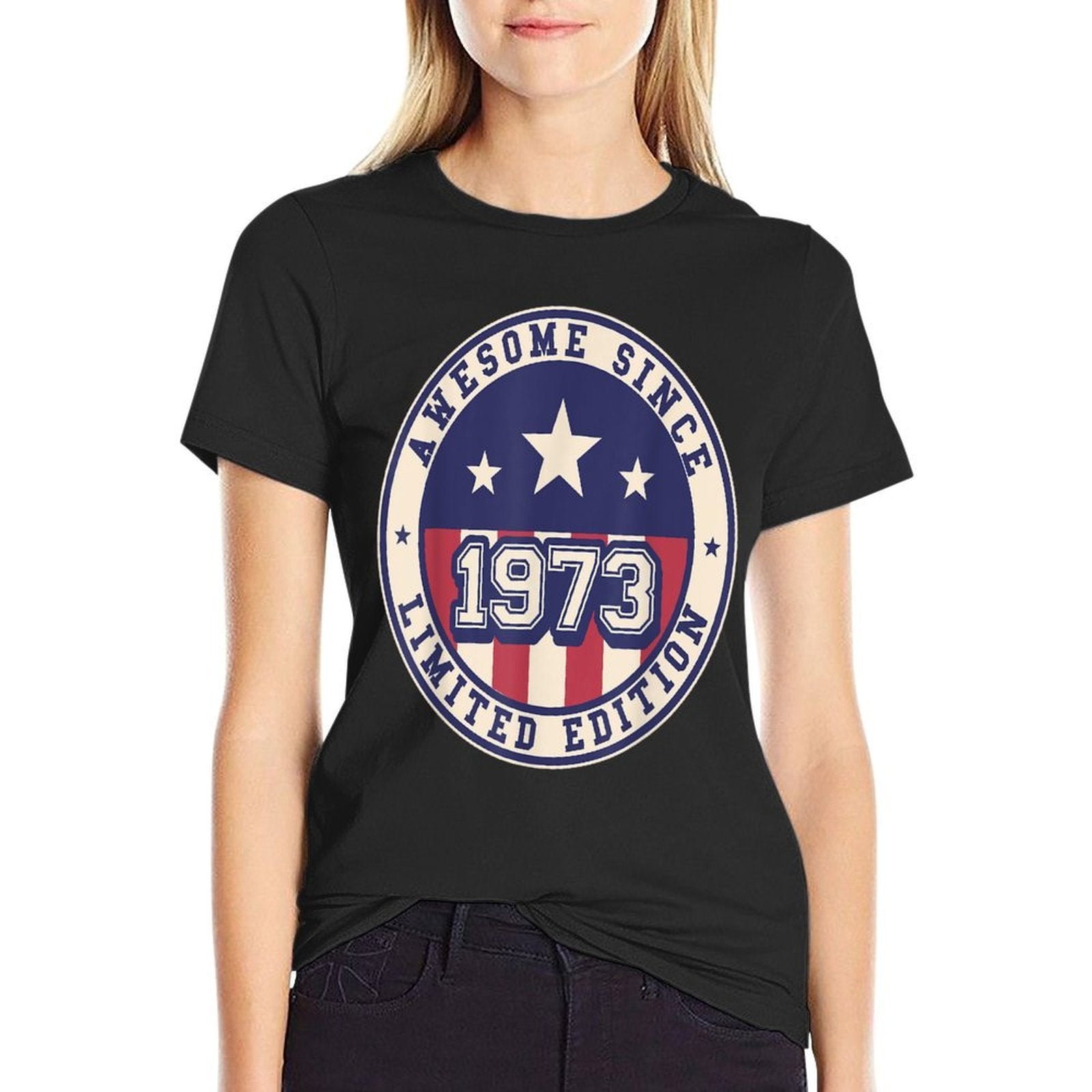 50 Years Old Awesome Since 1973 50th Birthday  Tagless Design T-Shirt