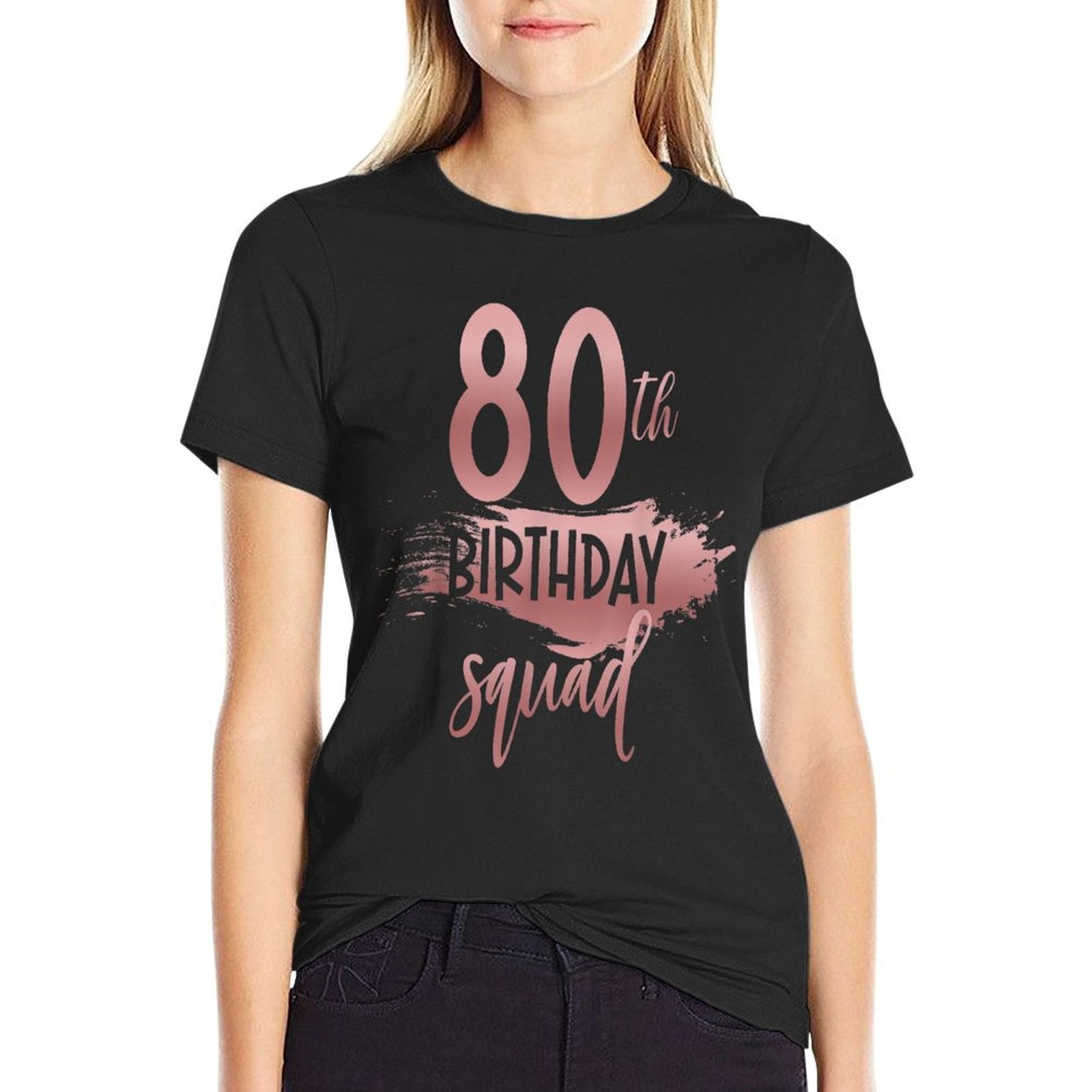 80th Birthday Squad 80 Years Old Bday Party Group Matching  Cotton T-Shirt