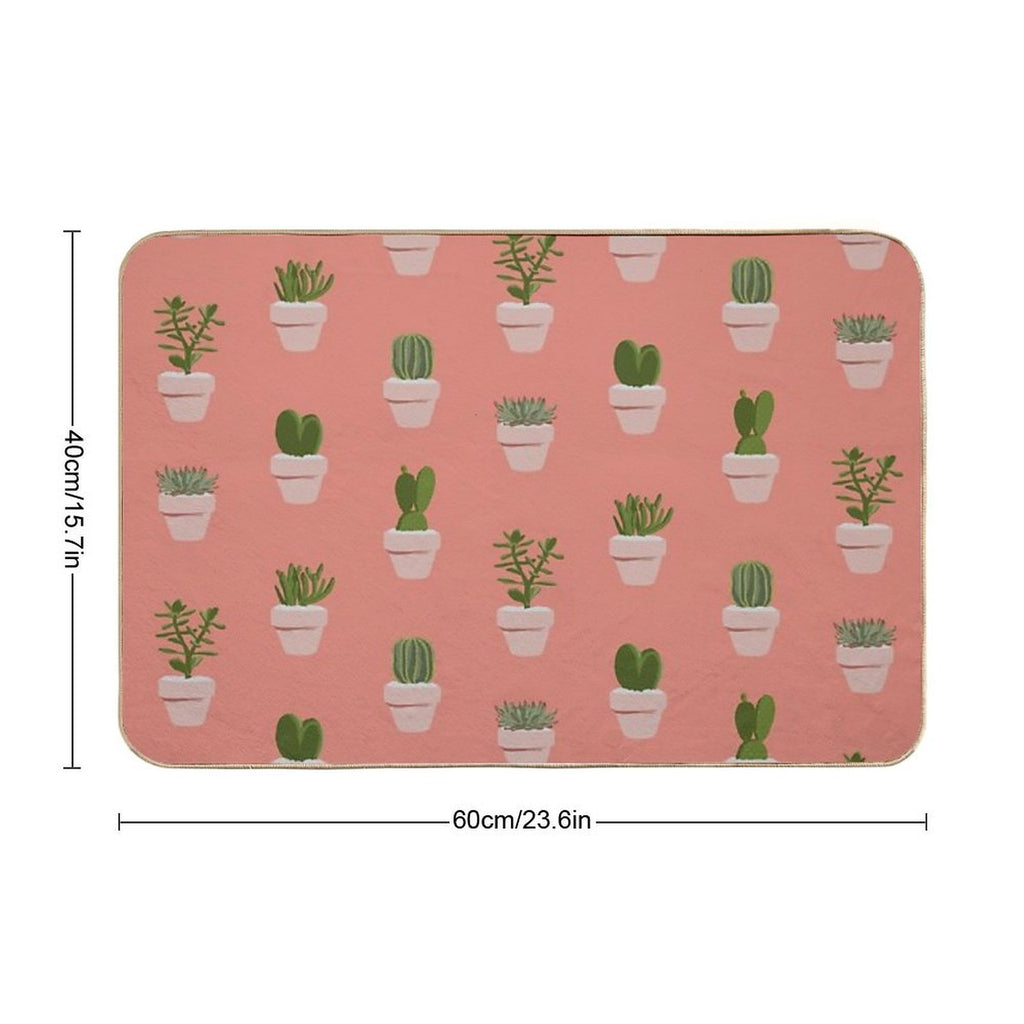 Cacti & Succulent  Easy To Clean Bath Mat
