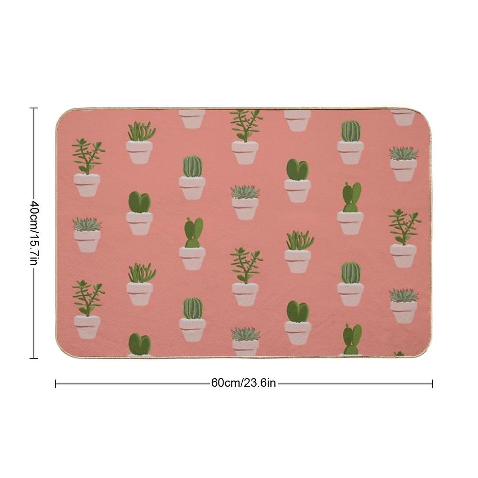 Cacti & Succulent  Easy To Clean Bath Mat