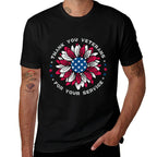 Thank You Veterans Sunflower, Military Veterans Day Tribute  Cotton T-Shirt