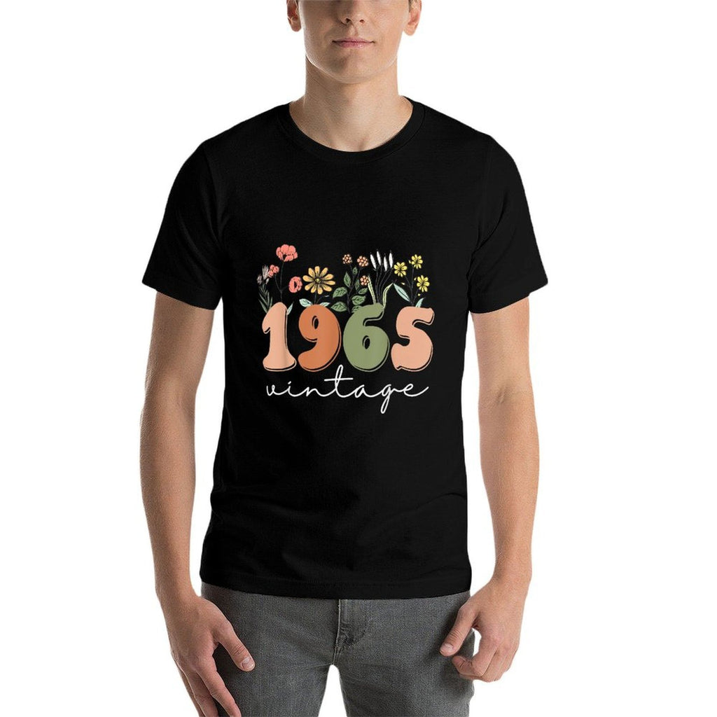 60 Years Old Vintage 1965 60th Birthday Wildflower Women  Slim-fit Cut T-Shirt