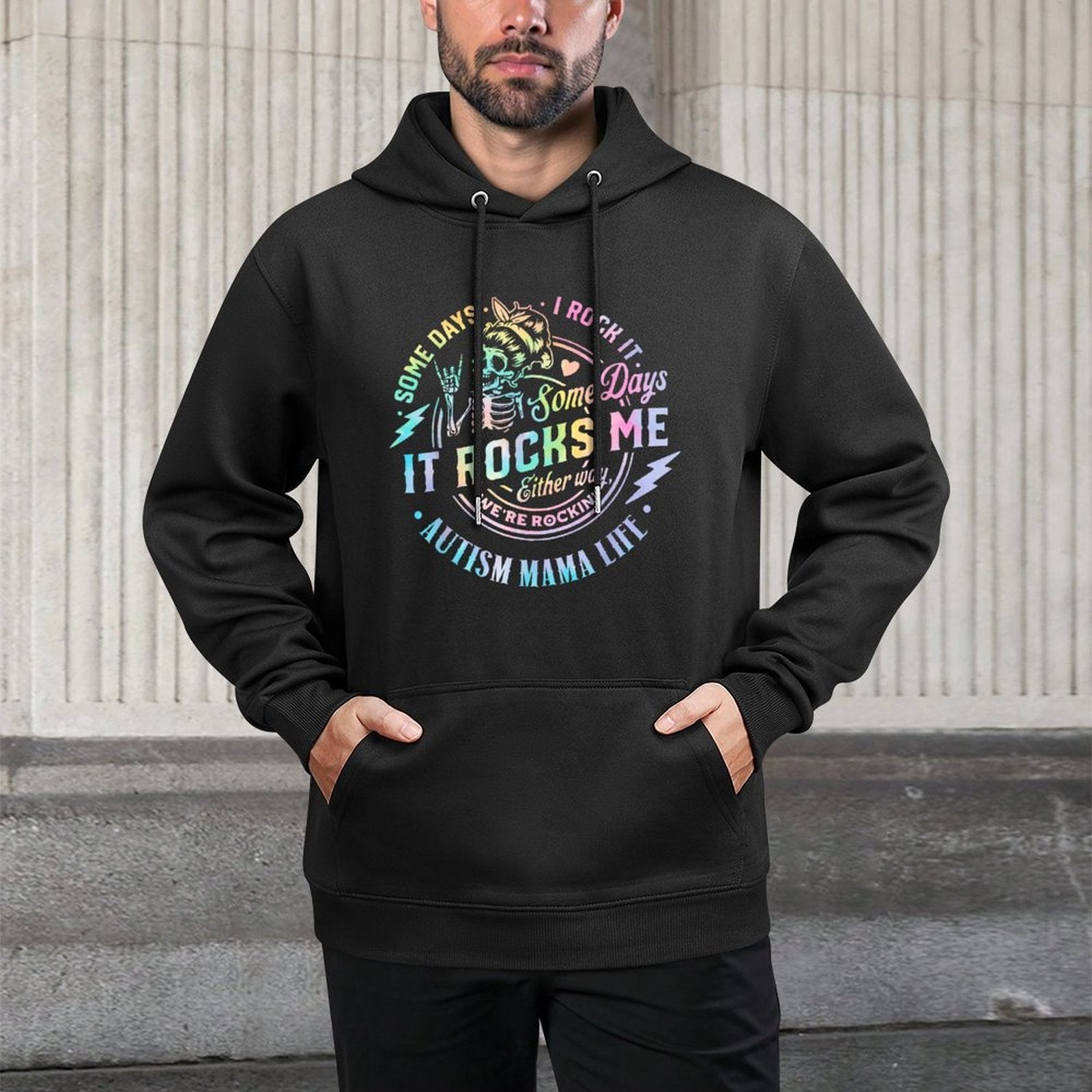 Autism Mama Life Some Days I Rock It Some Days It Rock Me Relaxed Fit Hoodie