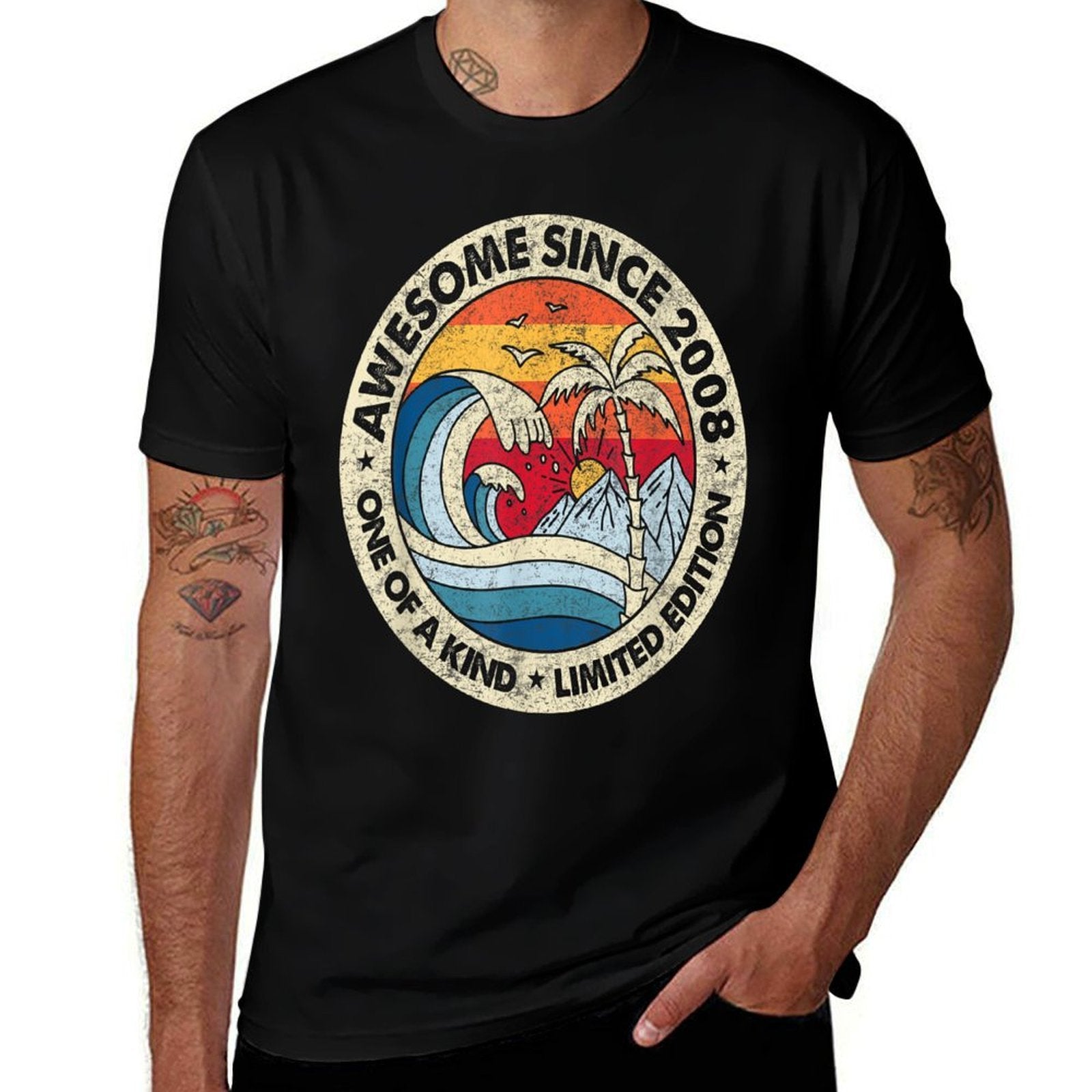 16 Year Old Gift Vintage Awesome Since 2008 16th Birthday  Stretchy T-Shirt
