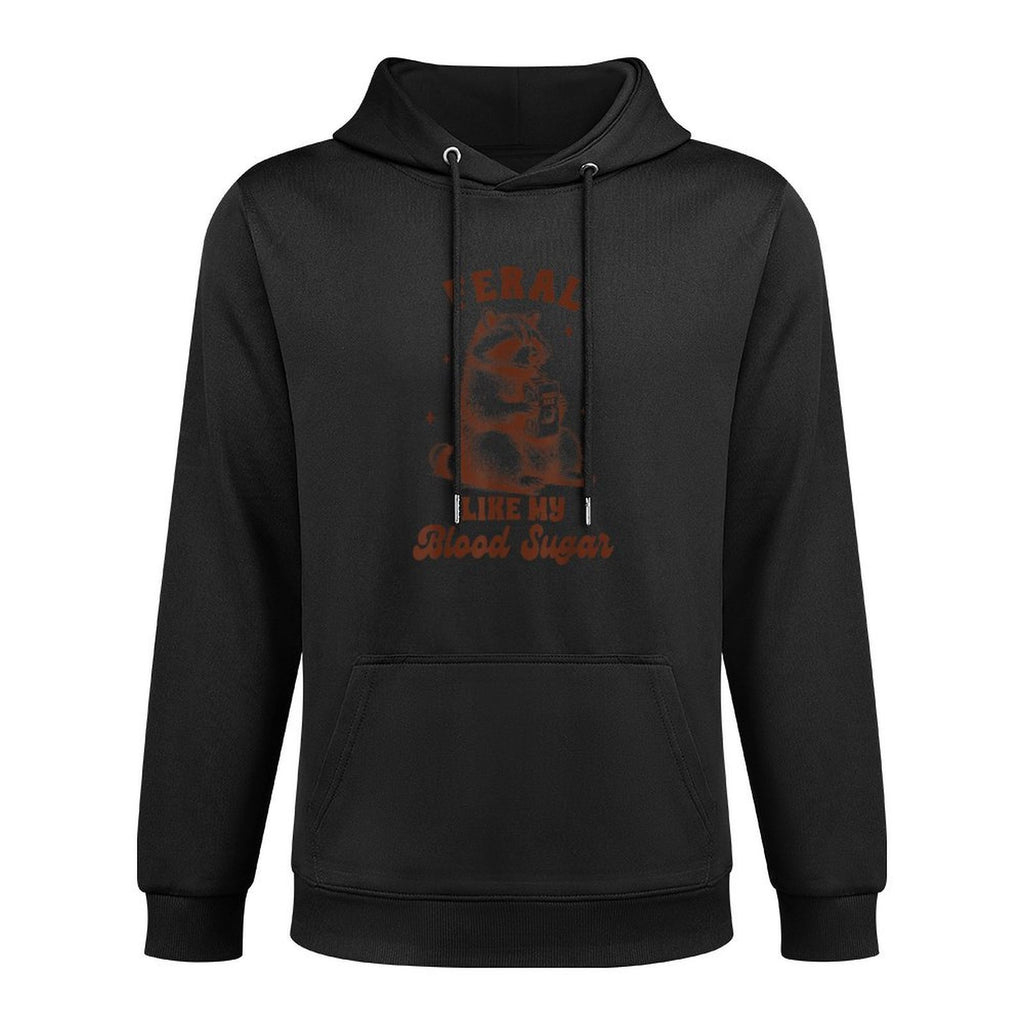 Diabetes Awareness Racoon Feral Like My Blood Sugar Colorfast Hoodie