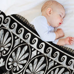 Luxury Greek Ornament Black And White Marble Comfort Throw Blanket