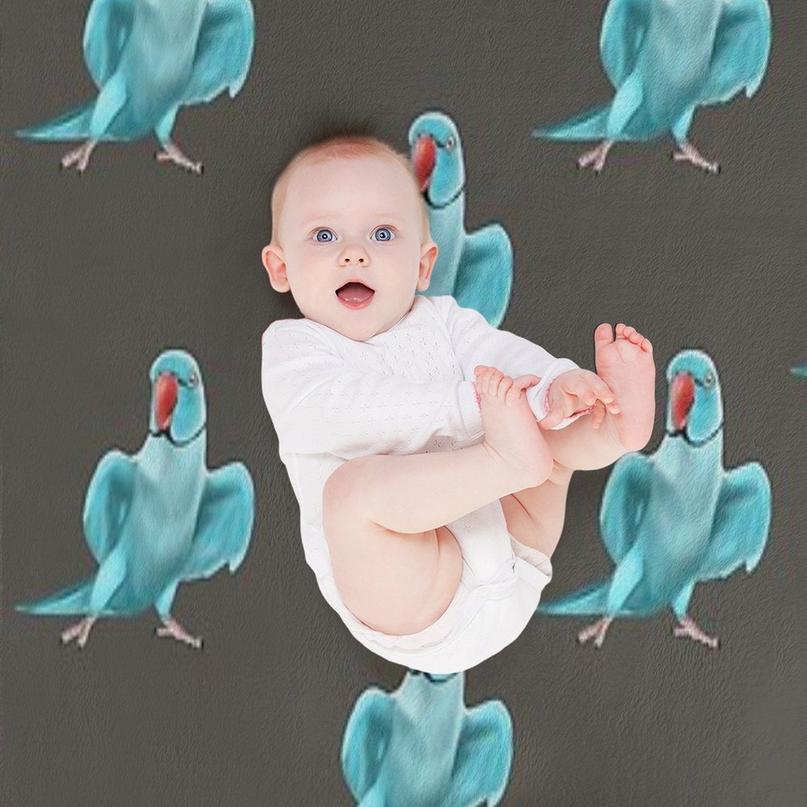 Blue Indian Ringneck Parrot Durable Throw Blanket