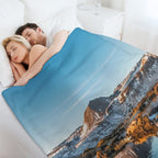 Winter Landscape in Iceland II Eco-conscious Throw Blanket