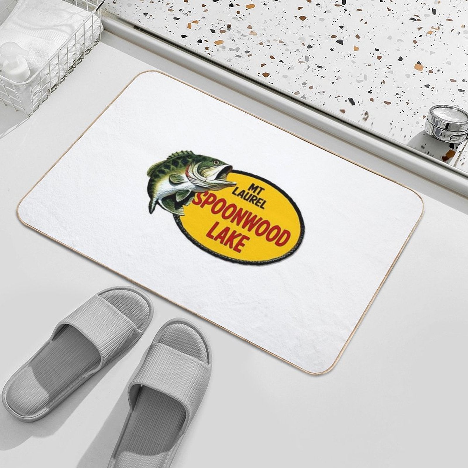MT Laurel Alabama Spoonwood Lake Bass  Slip-Resistant Bath Mat