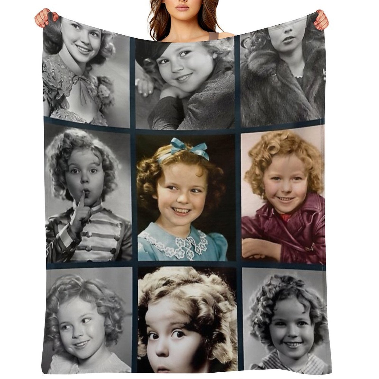 Shirley Temple Collage Plush Throw Blanket